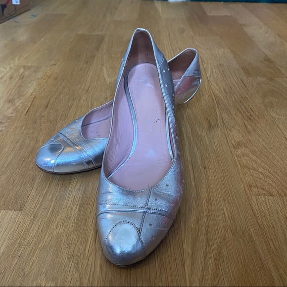 Giuseppe Zanotti Silver Kitten Heels 40.5 - Picture 2 of 10